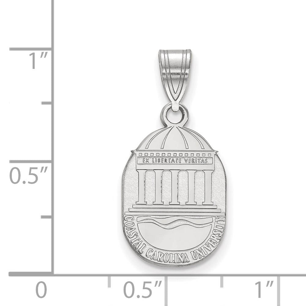 Alternate view of the Sterling Silver Coastal Carolina U Medium Crest Pendant by The Black Bow Jewelry Co.