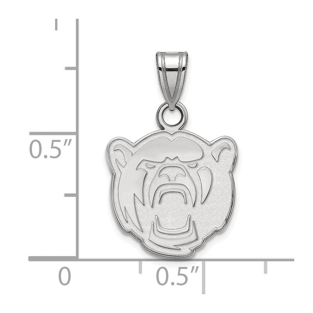 Alternate view of the Sterling Silver Baylor U Small 'BU' Logo Pendant Necklace by The Black Bow Jewelry Co.