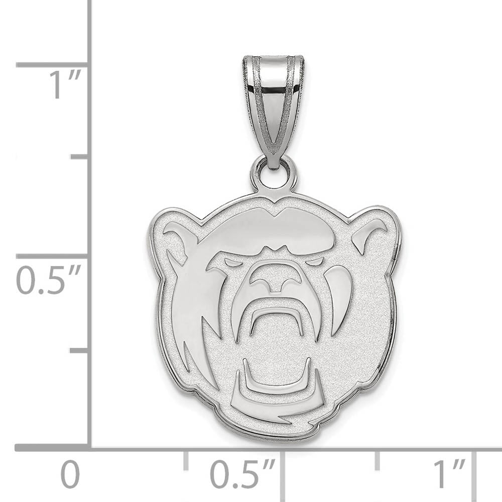 Alternate view of the Sterling Silver Baylor U Medium Pendant Necklace by The Black Bow Jewelry Co.