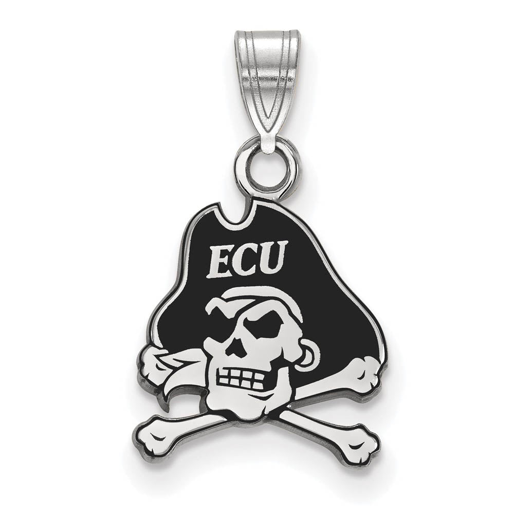 Sterling Silver East Carolina U Small Enamel Mascot Pendant, Item P15328 by The Black Bow Jewelry Co.