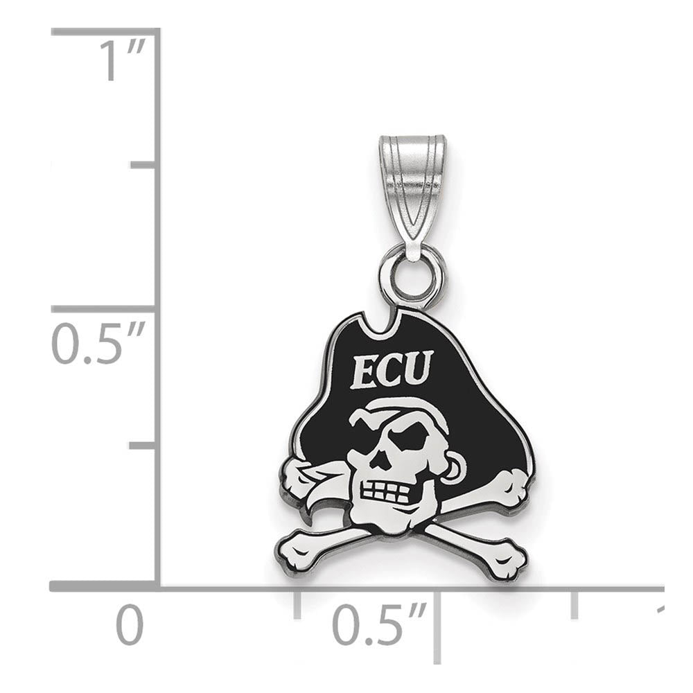 Alternate view of the Sterling Silver East Carolina U Small Enamel Mascot Pendant by The Black Bow Jewelry Co.