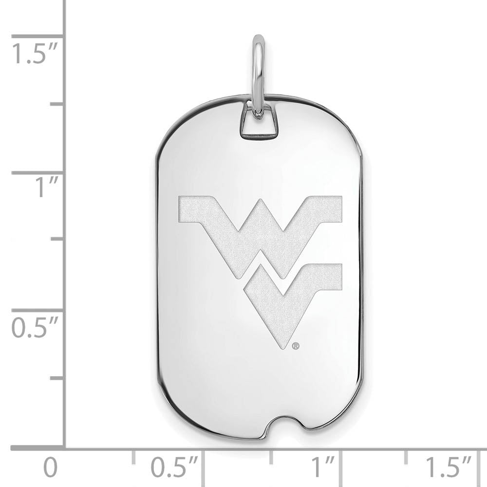 Alternate view of the Sterling Silver West Virginia U. Dog Tag Pendant by The Black Bow Jewelry Co.