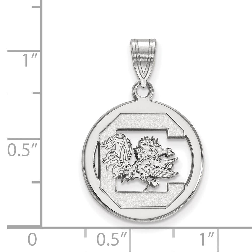 Alternate view of the Sterling Silver South Carolina Small Circle Pendant by The Black Bow Jewelry Co.