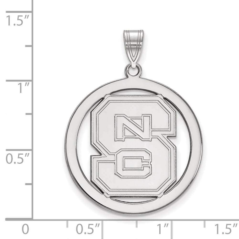 Alternate view of the Sterling Silver North Carolina State L 'NCS' Circle Pendant by The Black Bow Jewelry Co.