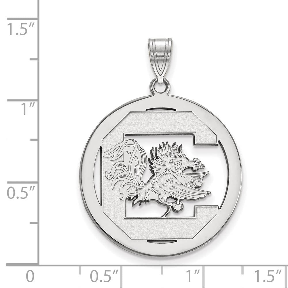 Alternate view of the Sterling Silver South Carolina XL Circle Pendant by The Black Bow Jewelry Co.