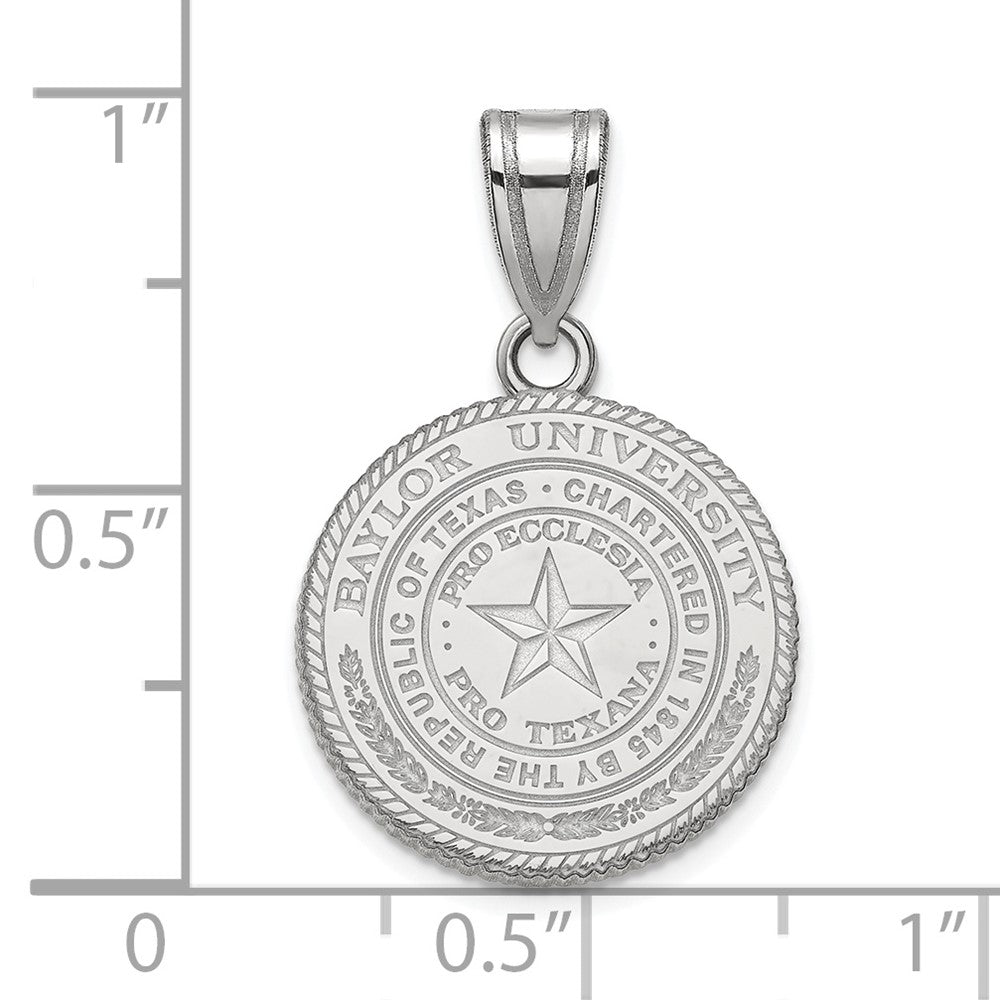Alternate view of the Sterling Silver Baylor U Medium Crest Disc Pendant by The Black Bow Jewelry Co.