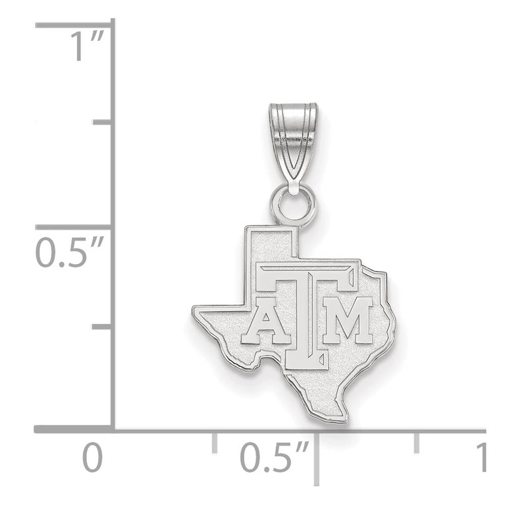 Alternate view of the Sterling Silver Texas A&M U. Small Logo Pendant by The Black Bow Jewelry Co.