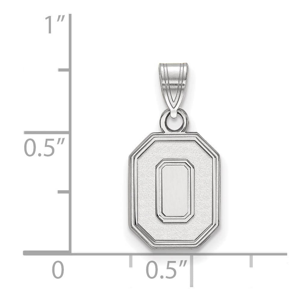 Alternate view of the Sterling Silver Ohio State Small 'O' Pendant by The Black Bow Jewelry Co.
