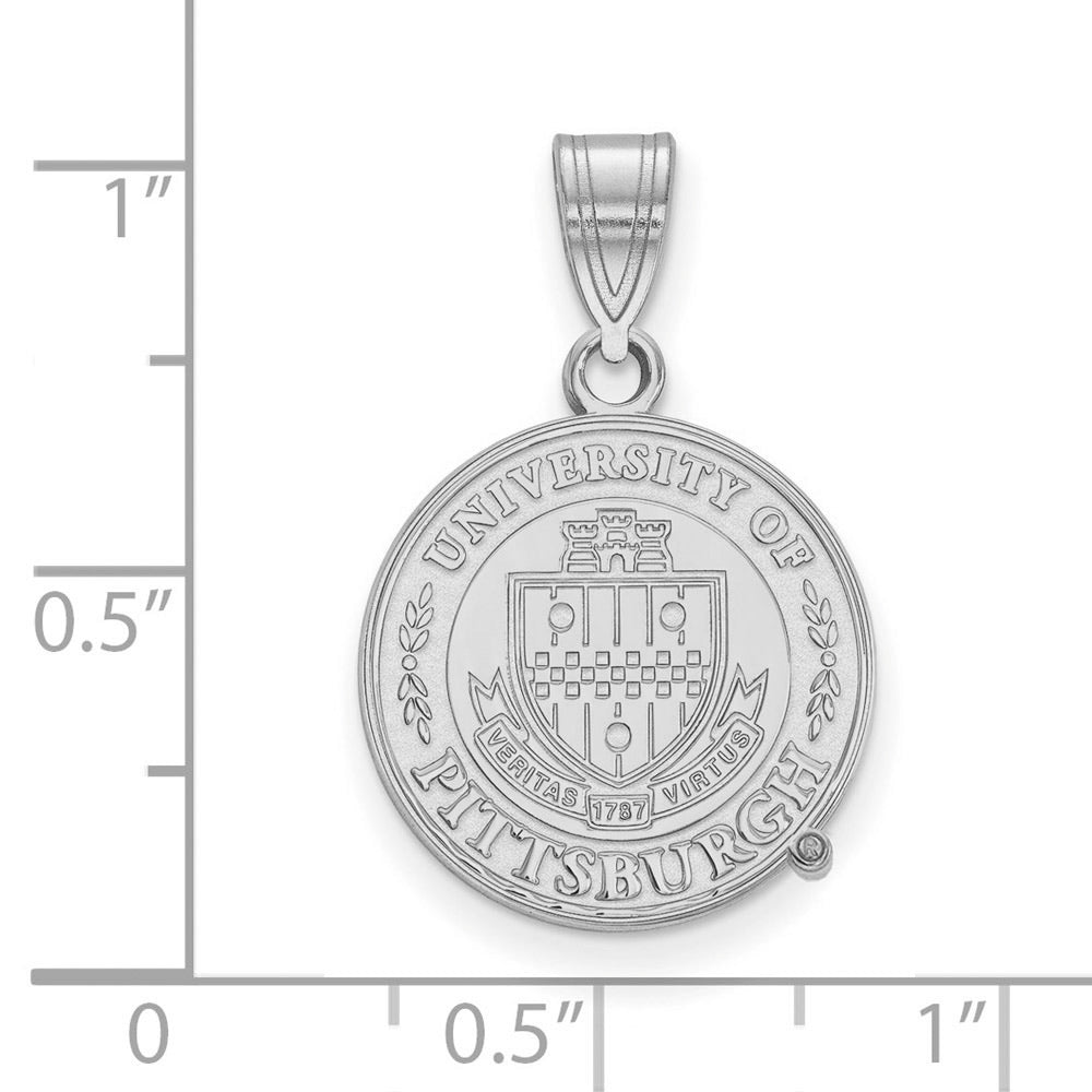 Sterling Silver U. of Pittsburgh Medium Crest Pendant Necklace