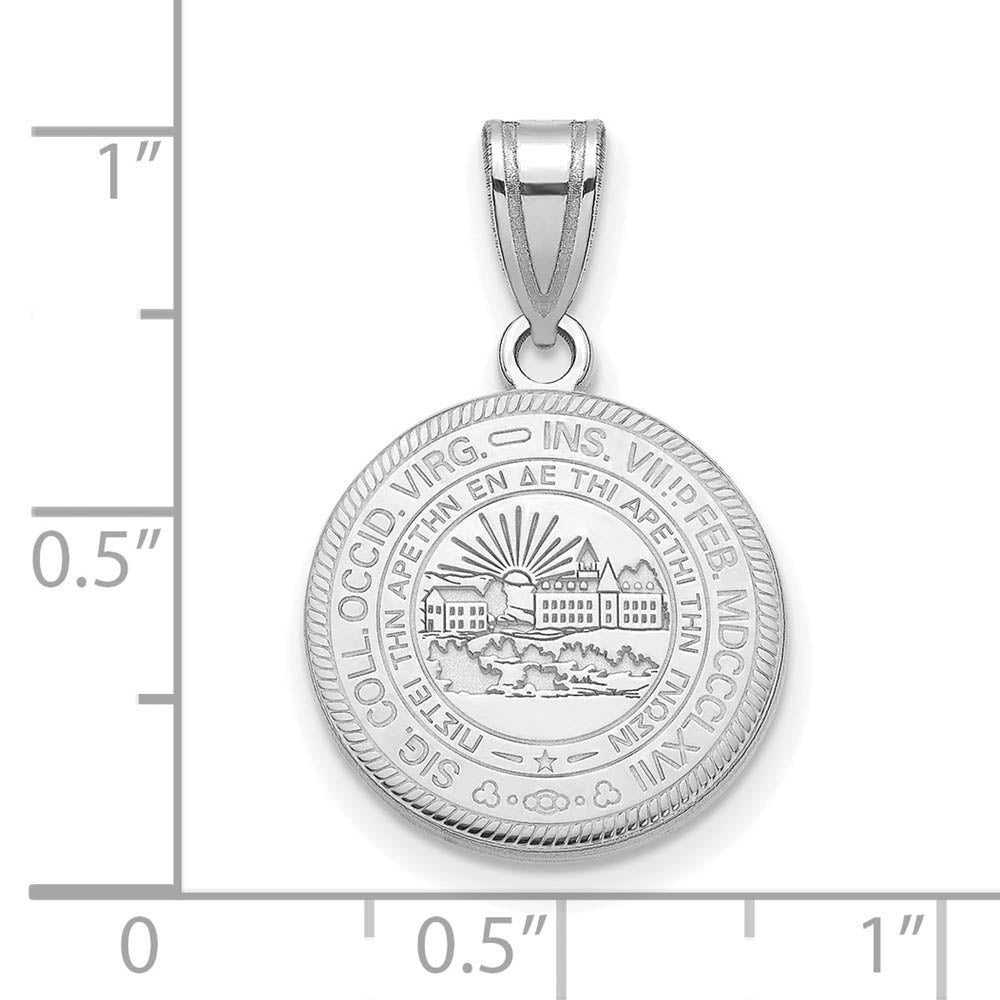 Alternate view of the Sterling Silver West Virginia U. Medium Crest Disc Pendant by The Black Bow Jewelry Co.
