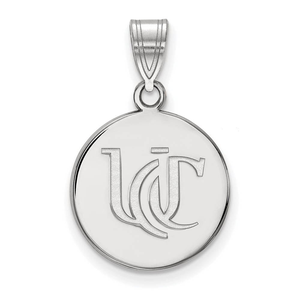 Sterling Silver U. of Cincinnati Medium Logo Disc Pendant, Item P15479 by The Black Bow Jewelry Co.