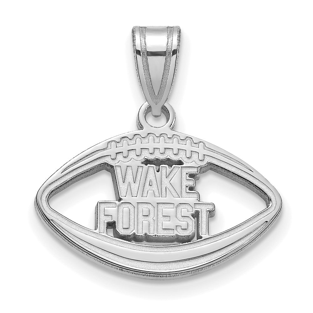 Sterling Silver Wake Forest U. Logo Football Pendant, Item P15480 by The Black Bow Jewelry Co.