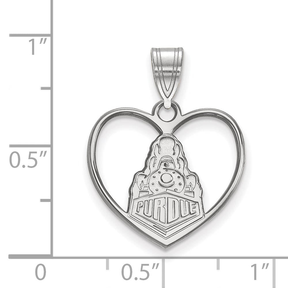 Alternate view of the Sterling Silver Purdue Logo Heart Pendant by The Black Bow Jewelry Co.