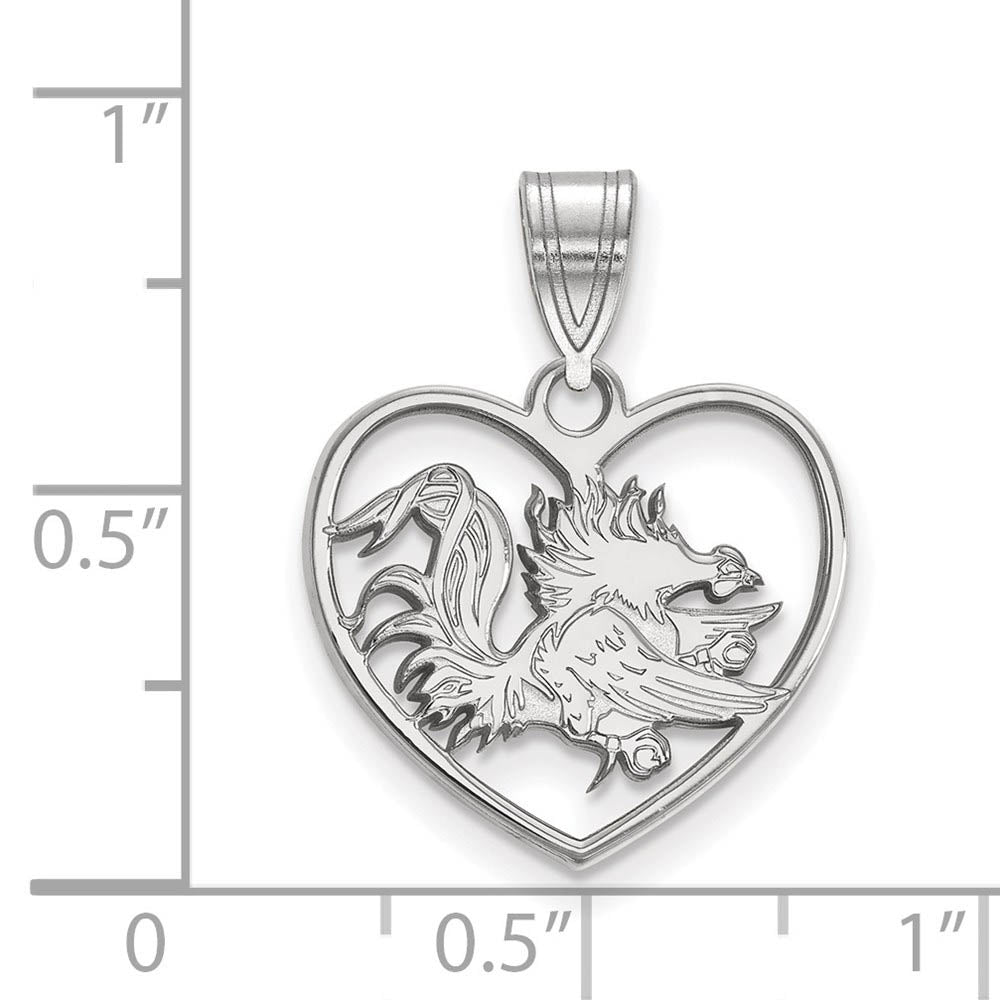 Alternate view of the Sterling Silver South Carolina Heart Pendant by The Black Bow Jewelry Co.