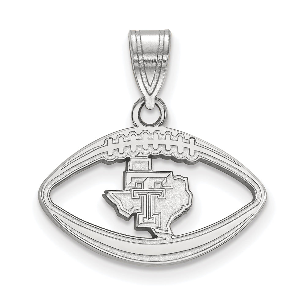 Sterling Silver Texas Tech U. Football Pendant, Item P15500 by The Black Bow Jewelry Co.