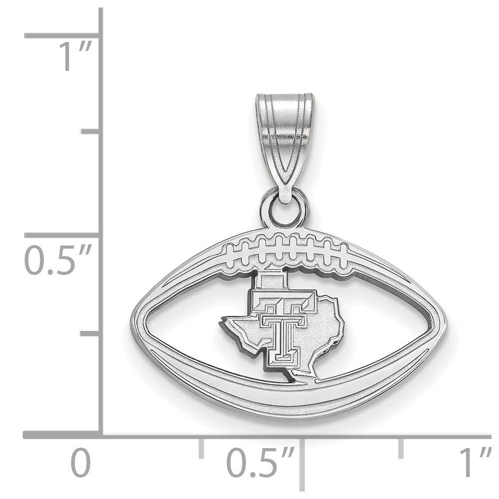 Alternate view of the Sterling Silver Texas Tech U. Football Pendant by The Black Bow Jewelry Co.
