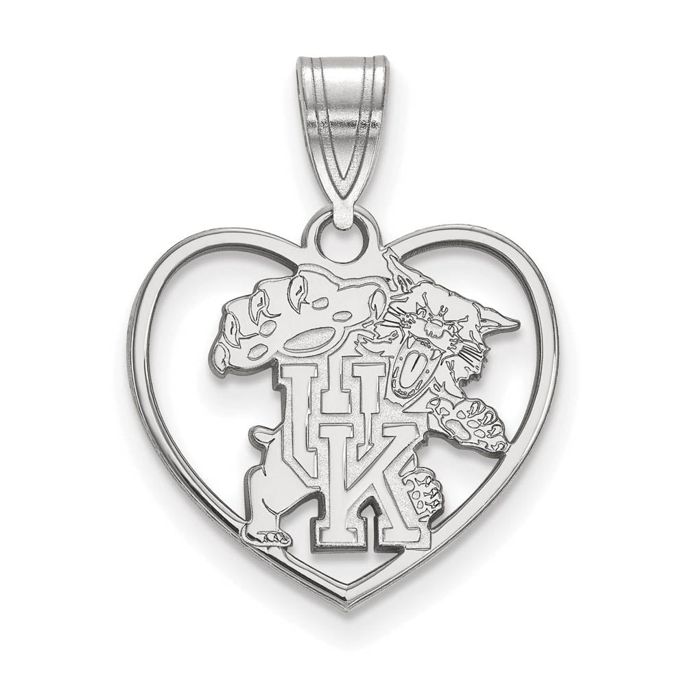 Sterling Silver U. of Kentucky Heart Pendant, Item P15506 by The Black Bow Jewelry Co.