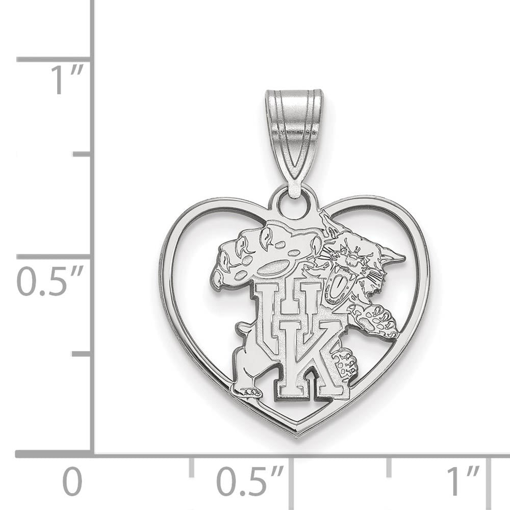 Alternate view of the Sterling Silver U. of Kentucky Heart Pendant by The Black Bow Jewelry Co.