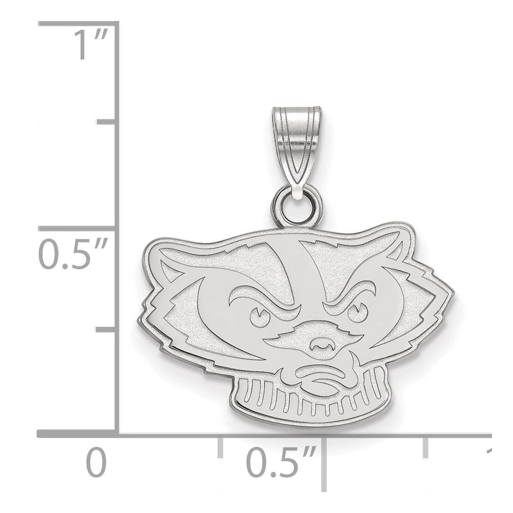 Alternate view of the Sterling Silver U. of Wisconsin Small Mascot Pendant by The Black Bow Jewelry Co.