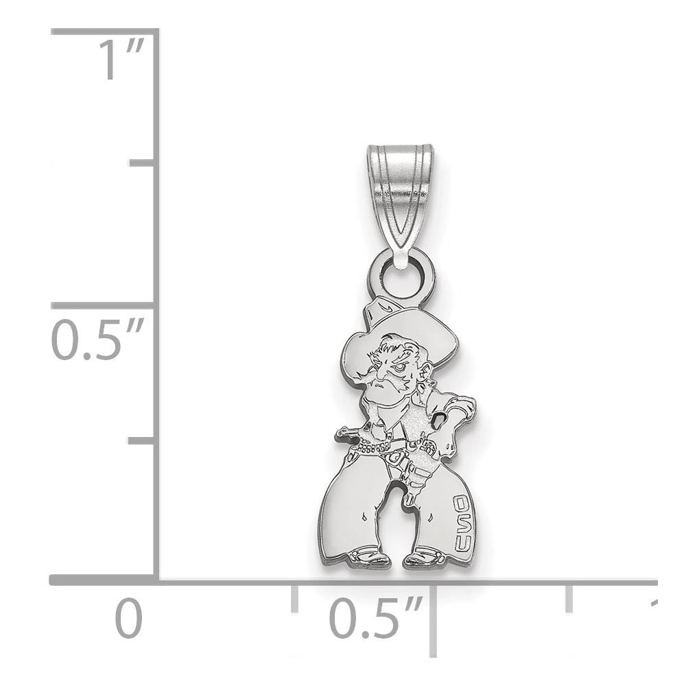 Alternate view of the Sterling Silver Oklahoma State Small Pendant by The Black Bow Jewelry Co.