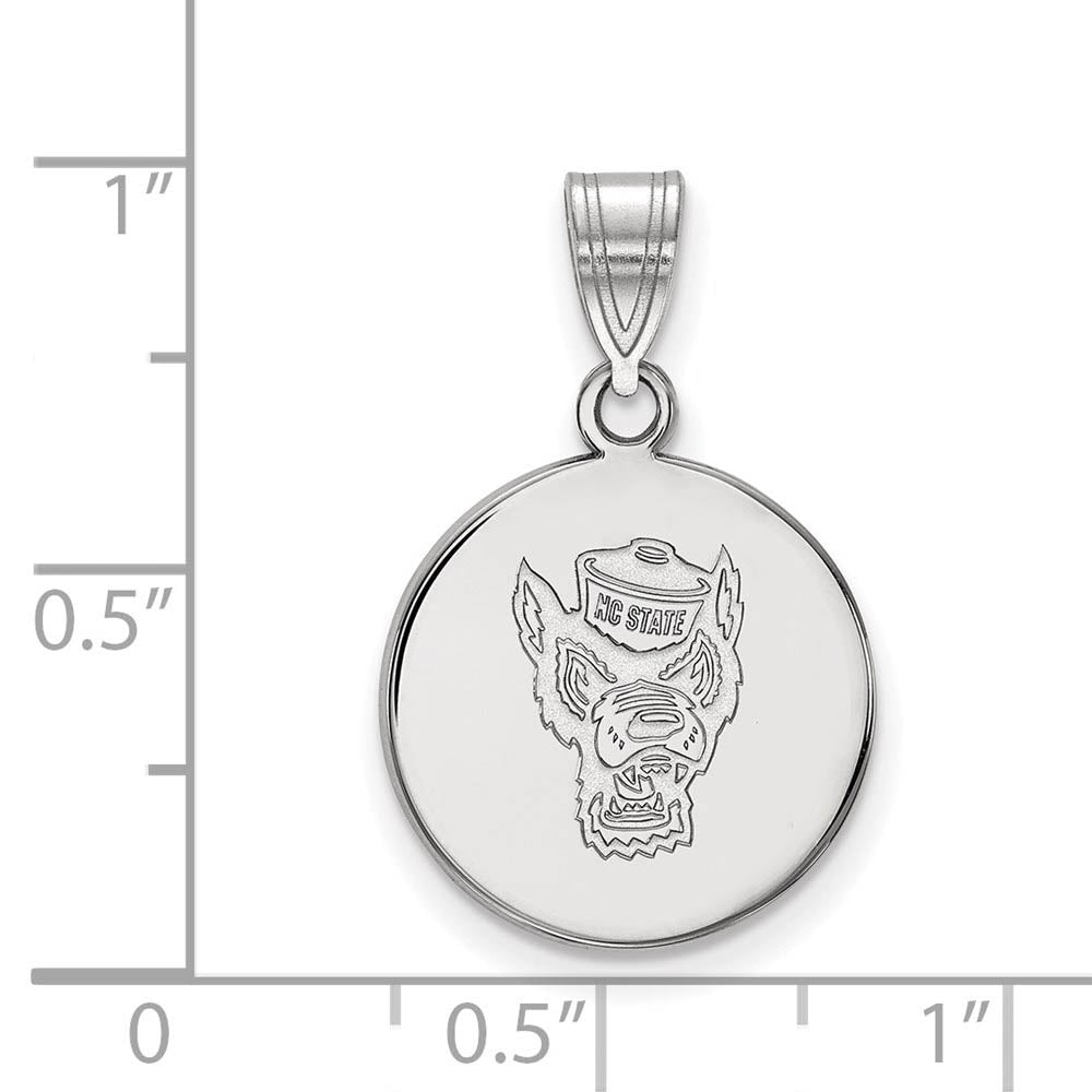 Alternate view of the Sterling Silver North Carolina State Medium Logo Disc Pendant by The Black Bow Jewelry Co.
