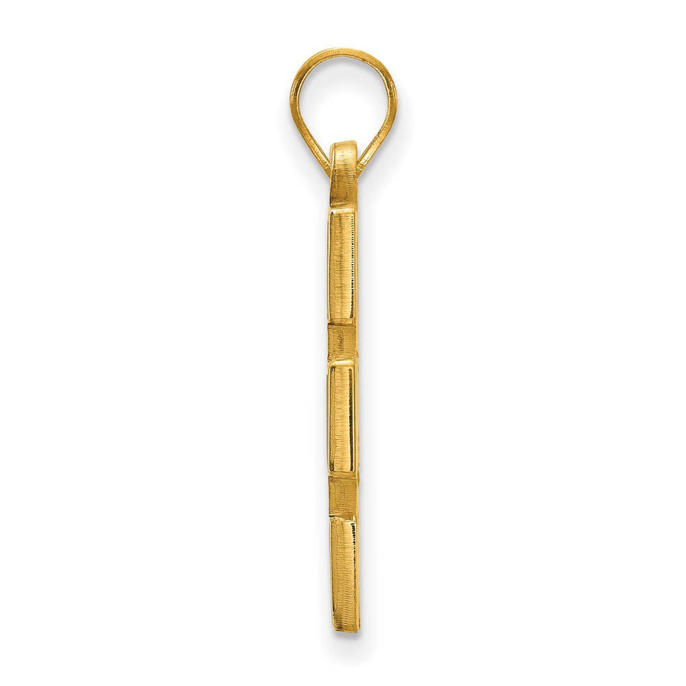 Alternate view of the 14k Gold Plated Silver U. of Michigan LG Blue Enamel 'M' Pendant by The Black Bow Jewelry Co.