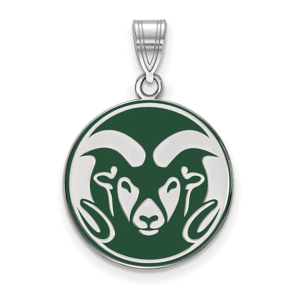 Sterling Silver Colorado State Enameled Large Pendant, Item P15590 by The Black Bow Jewelry Co.