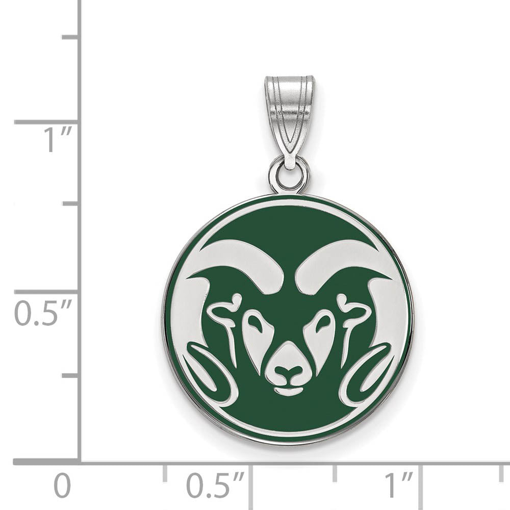 Alternate view of the Sterling Silver Colorado State Enameled Large Pendant by The Black Bow Jewelry Co.