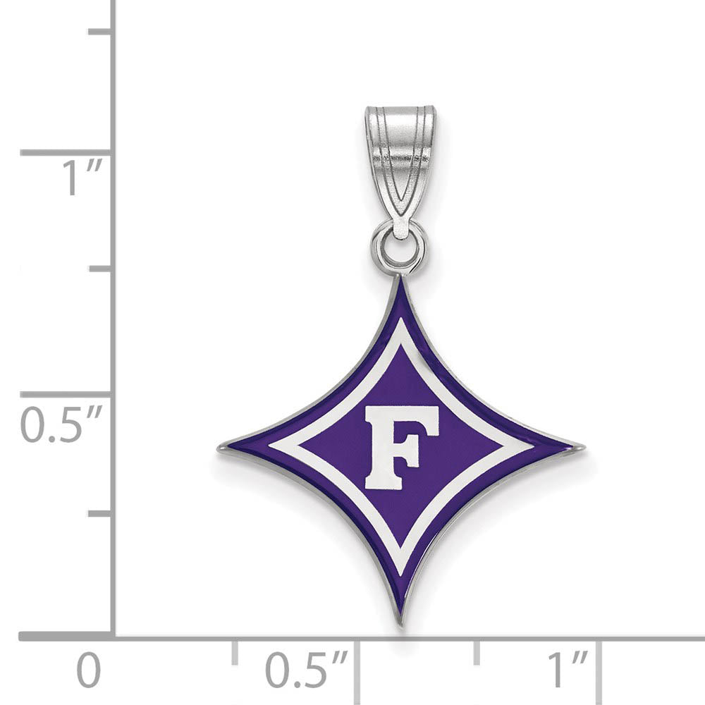 Alternate view of the Sterling Silver Furman U Large Enamel Pendant by The Black Bow Jewelry Co.