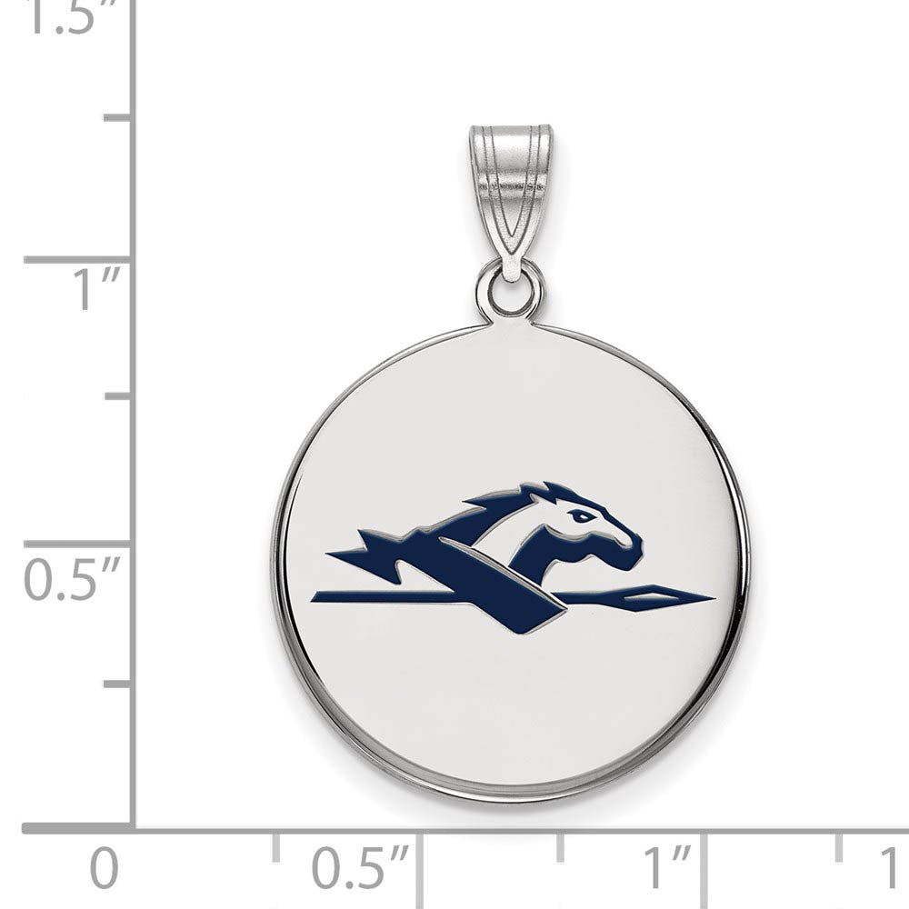 Alternate view of the Sterling Silver Longwood U Large Enamel Disc Pendant by The Black Bow Jewelry Co.