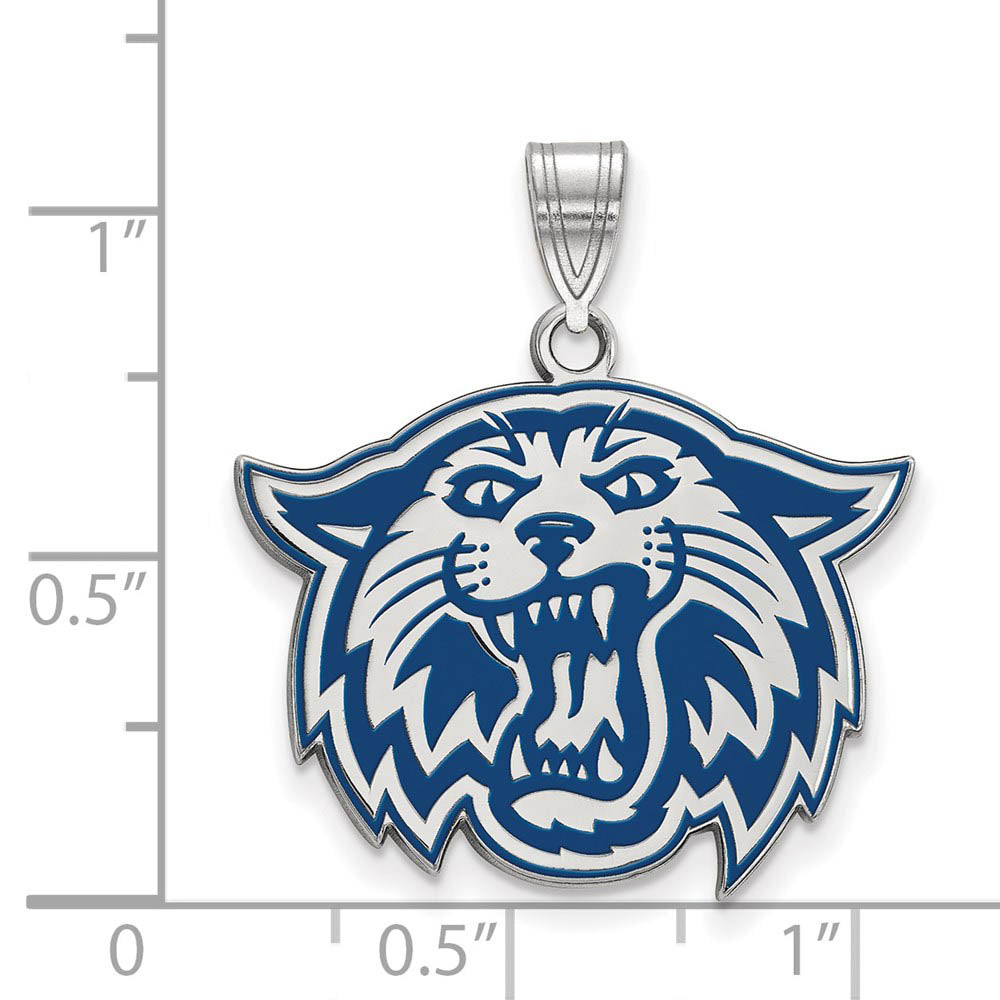 Alternate view of the Sterling Silver Villanova U. Large Enamel Mascot Pendant by The Black Bow Jewelry Co.