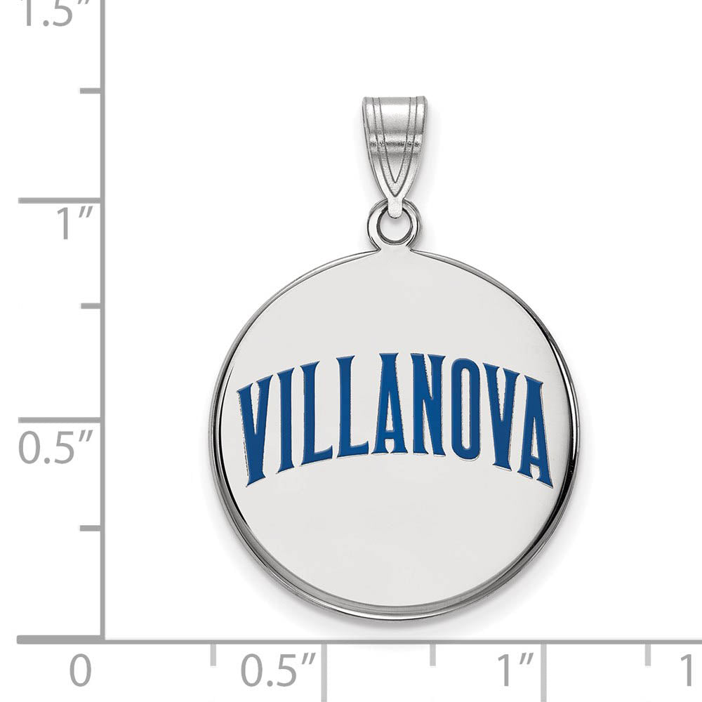 Alternate view of the Sterling Silver Villanova U. Large Enamel Script Disc Pendant by The Black Bow Jewelry Co.