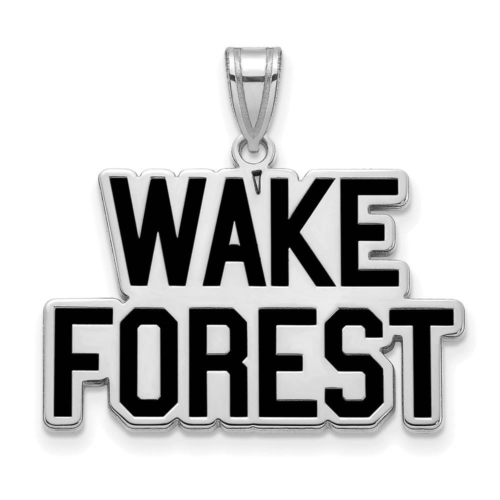 Sterling Silver Wake Forest U. Large Enamel Logo Pendant, Item P15604 by The Black Bow Jewelry Co.