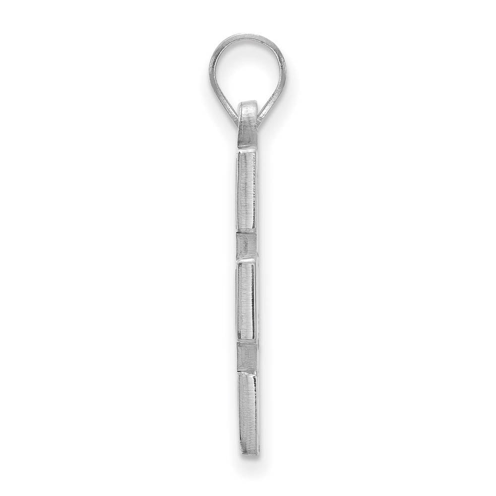 Alternate view of the Sterling Silver U. of Michigan LG Blue Enamel 'M' Pendant by The Black Bow Jewelry Co.