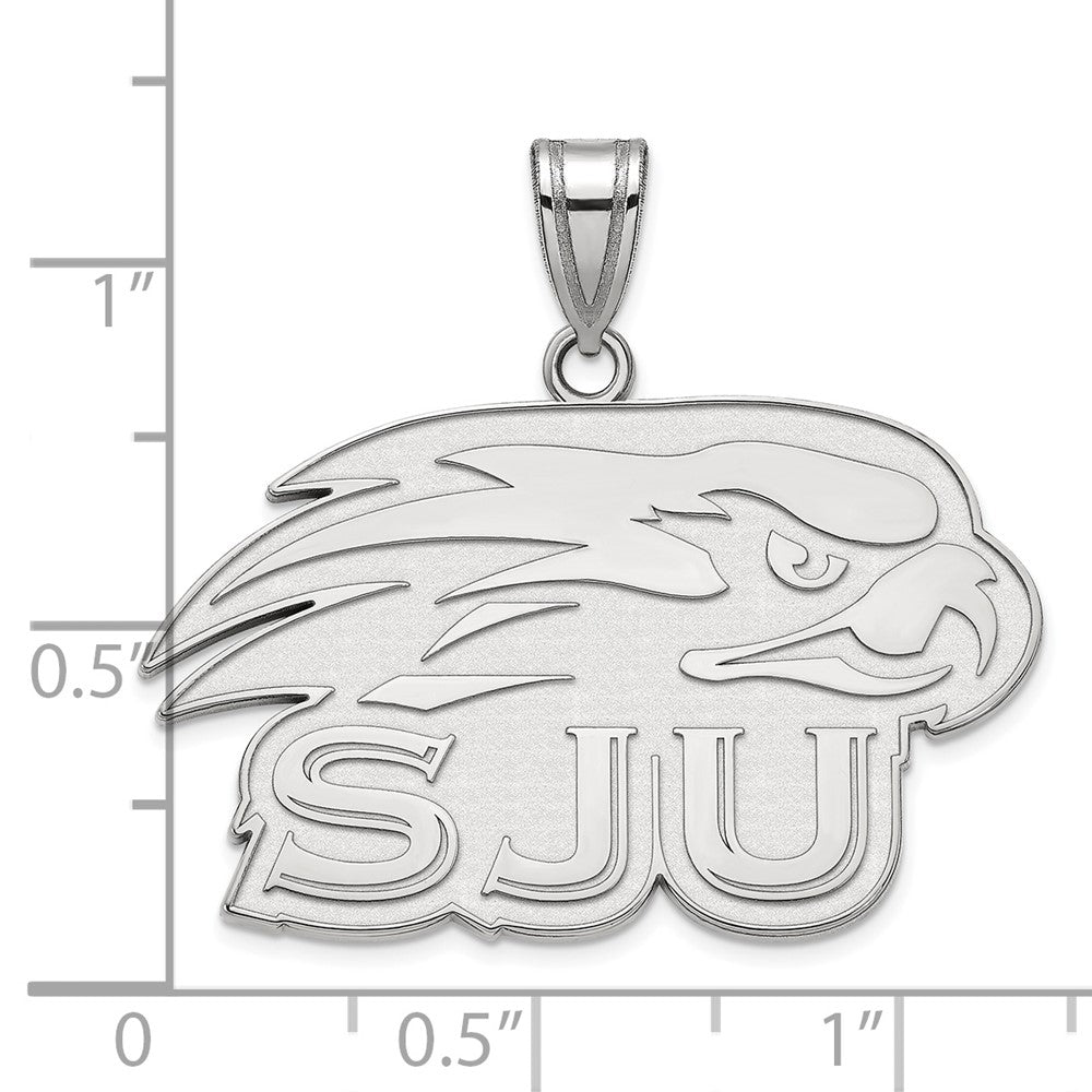 Alternate view of the 10k White Gold St Joseph&#39;s U. Large Pendant by The Black Bow Jewelry Co.