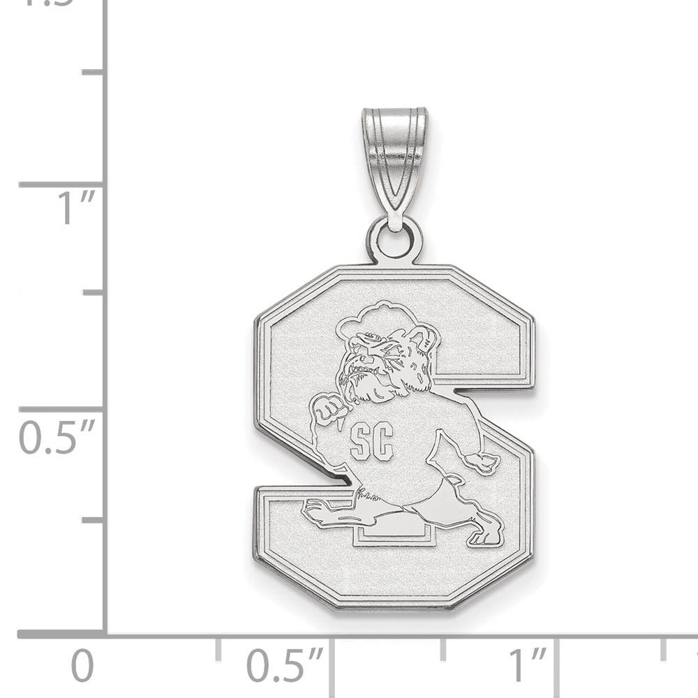 Alternate view of the 10k White Gold South Carolina State Large Pendant by The Black Bow Jewelry Co.