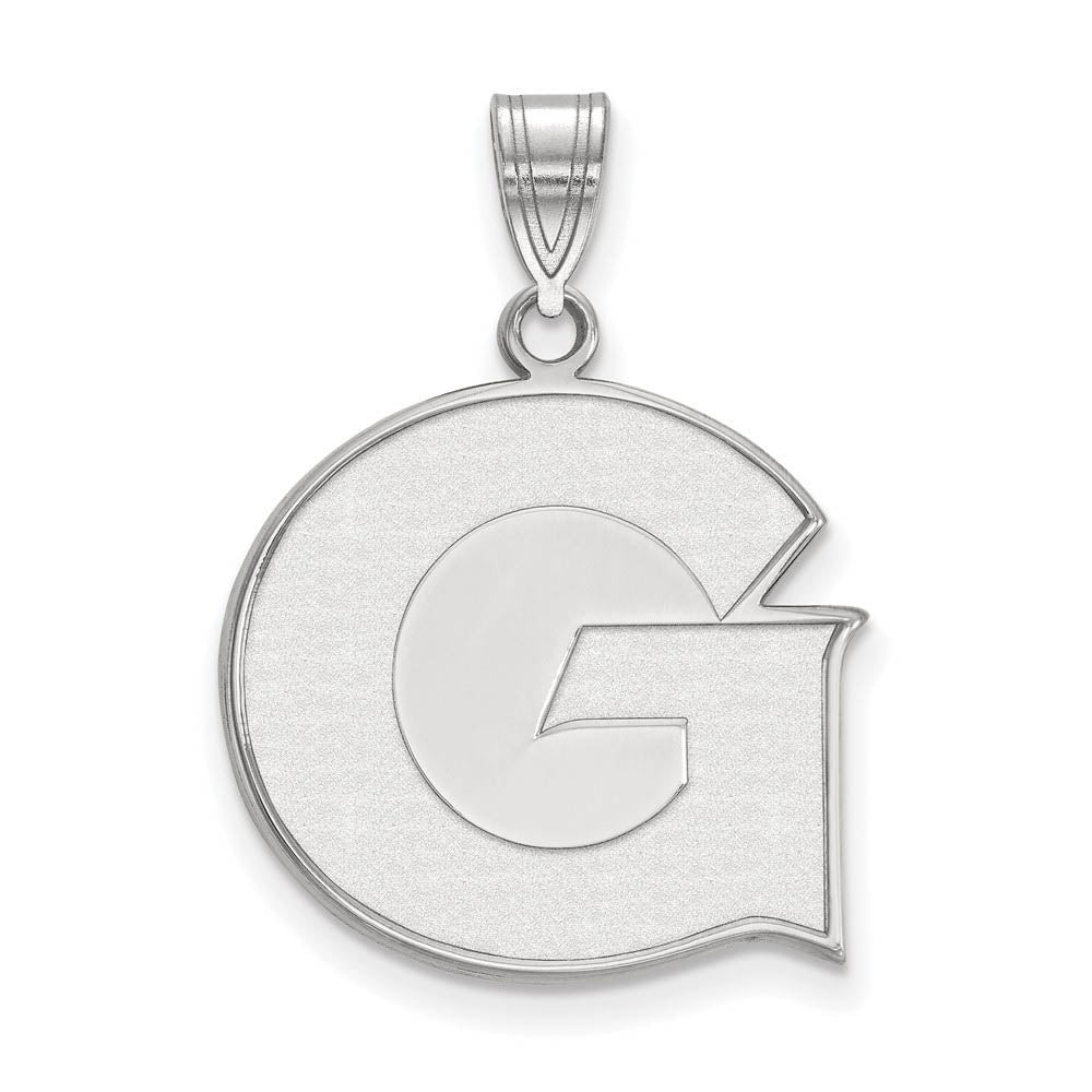 10k White Gold Georgetown U Large Initial G Pendant, Item P15665 by The Black Bow Jewelry Co.
