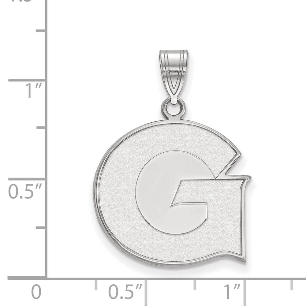 Alternate view of the 10k White Gold Georgetown U Large Initial G Pendant by The Black Bow Jewelry Co.