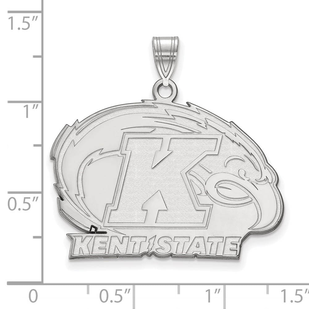Alternate view of the 10k White Gold Kent State Large Logo Pendant by The Black Bow Jewelry Co.