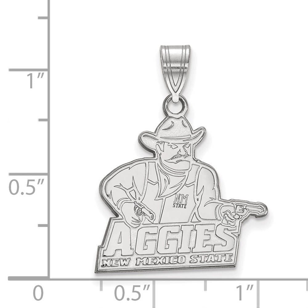 Alternate view of the 10k White Gold New Mexico State Large Pendant by The Black Bow Jewelry Co.