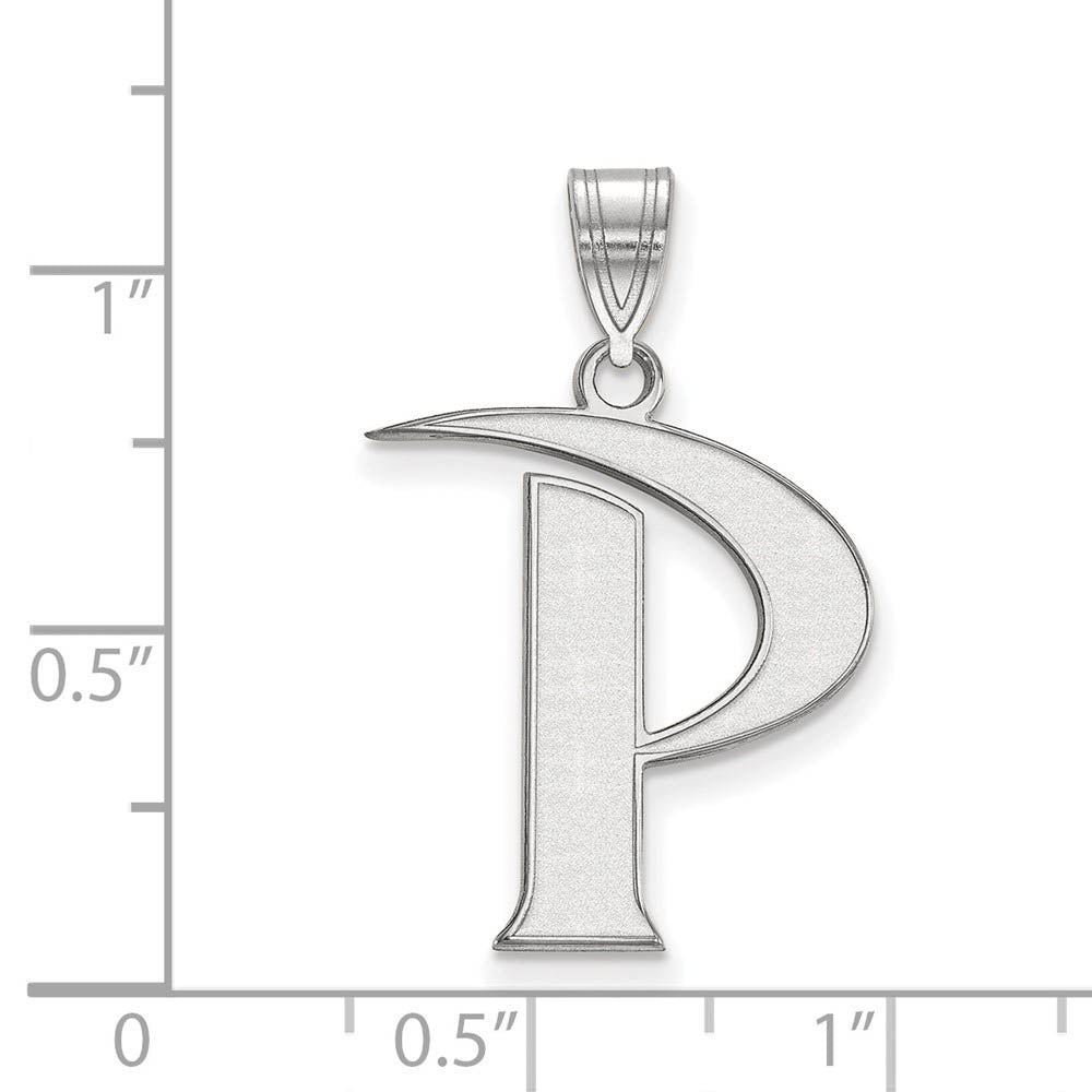 Alternate view of the 10k White Gold Pepperdine U. Large Initial P Pendant by The Black Bow Jewelry Co.