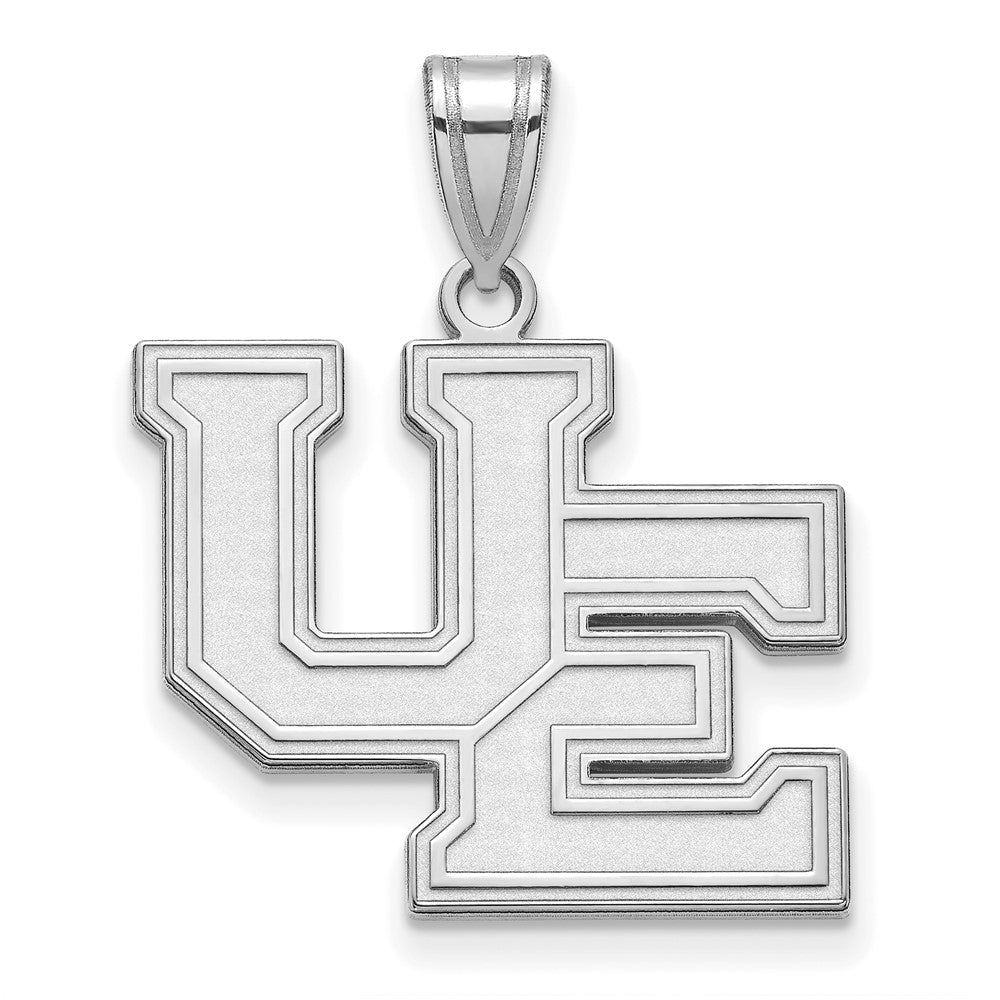 10k White Gold U of Evansville Large Pendant, Item P15690 by The Black Bow Jewelry Co.