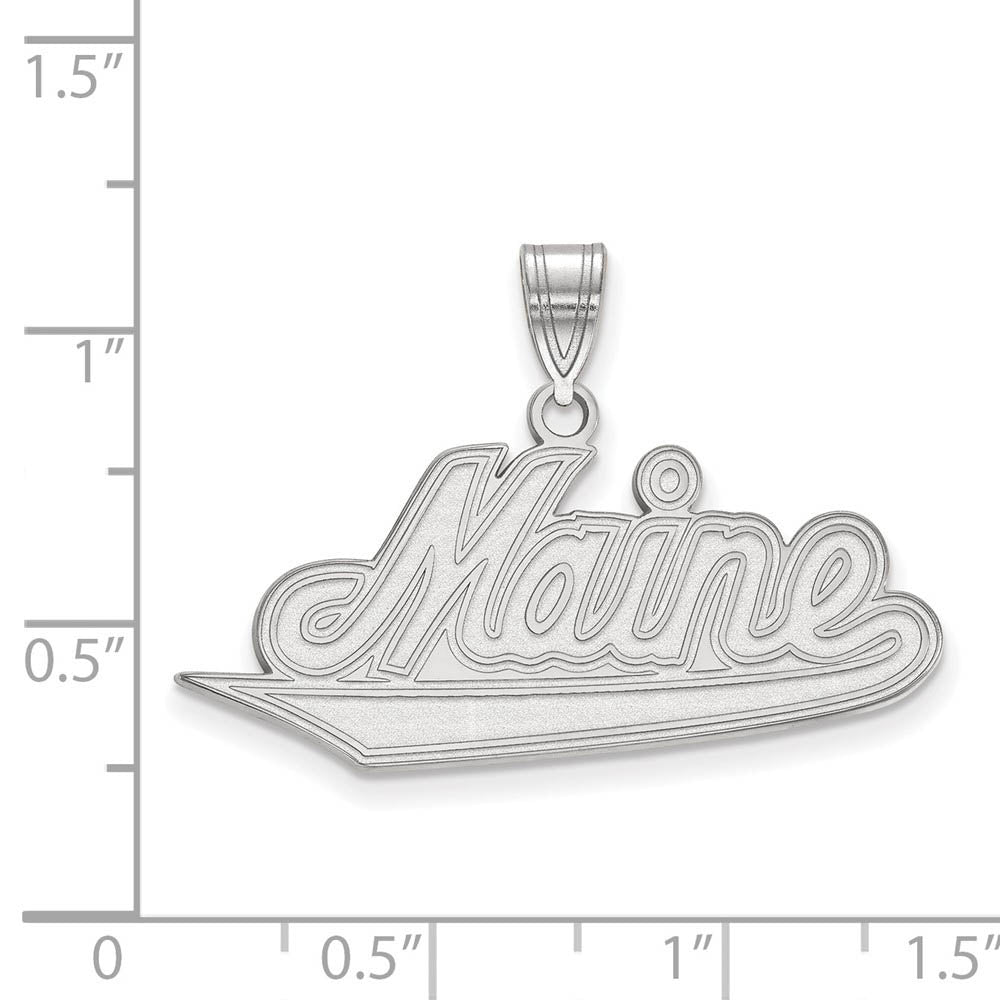 Alternate view of the 10k White Gold U. of Maine Large Pendant by The Black Bow Jewelry Co.