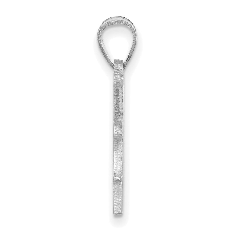 Alternate view of the 10k White Gold The U. of Tulsa Large Script Pendant by The Black Bow Jewelry Co.