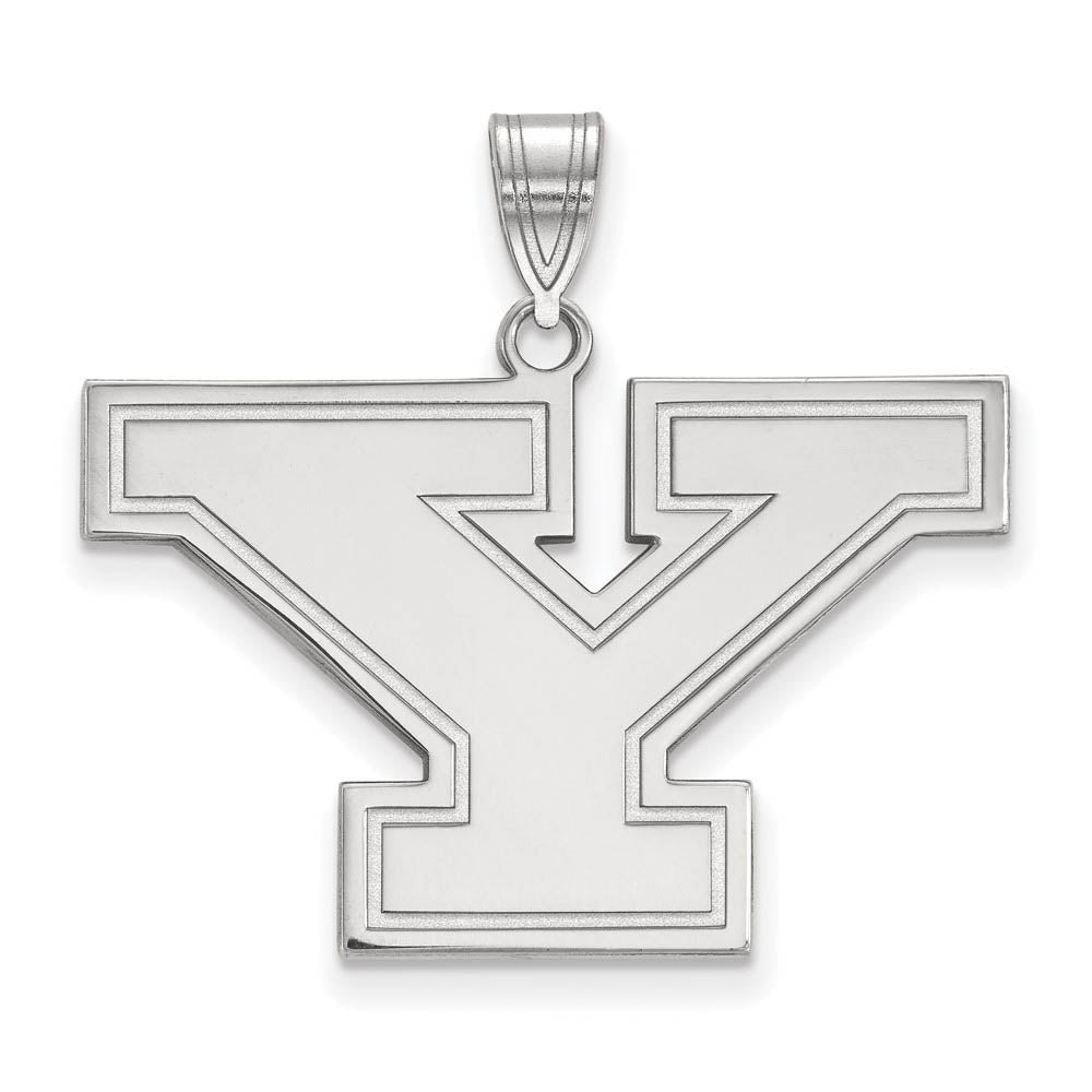 10k White Gold Youngstown State Large Initial Y Pendant, Item P15714 by The Black Bow Jewelry Co.