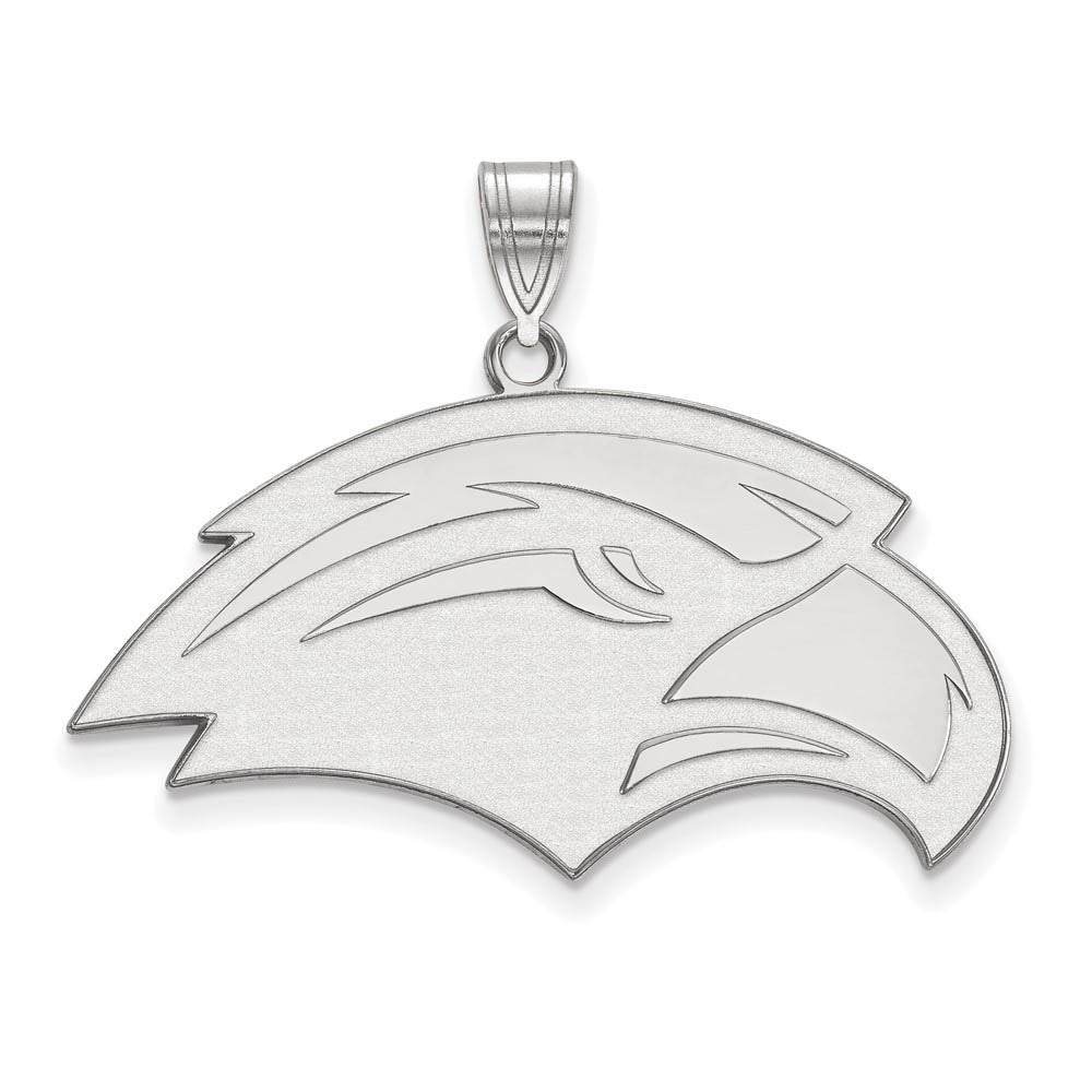 10k White Gold Southern Mississippi Large Pendant, Item P15723 by The Black Bow Jewelry Co.