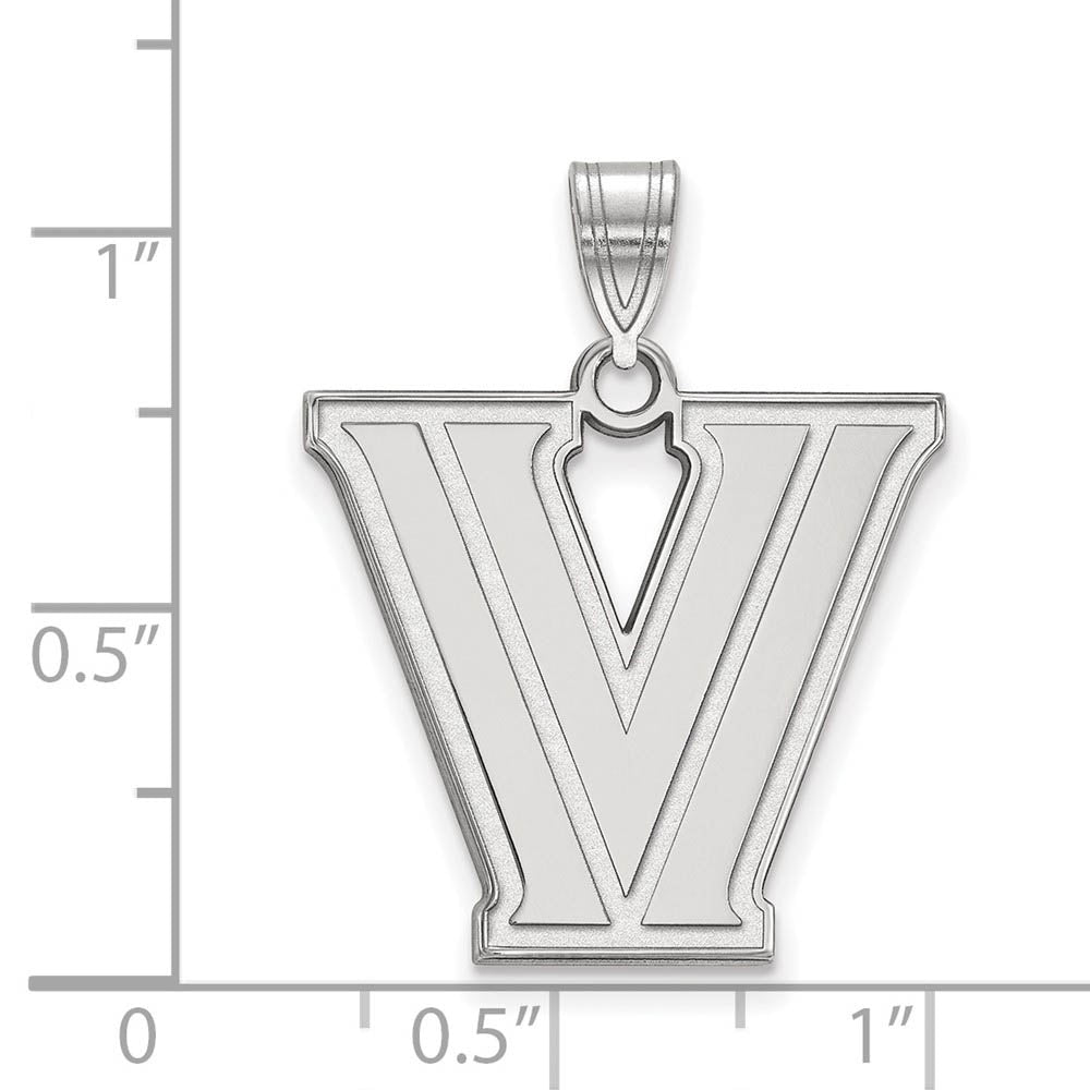 Alternate view of the 10k White Gold Villanova U. Large Logo Pendant by The Black Bow Jewelry Co.