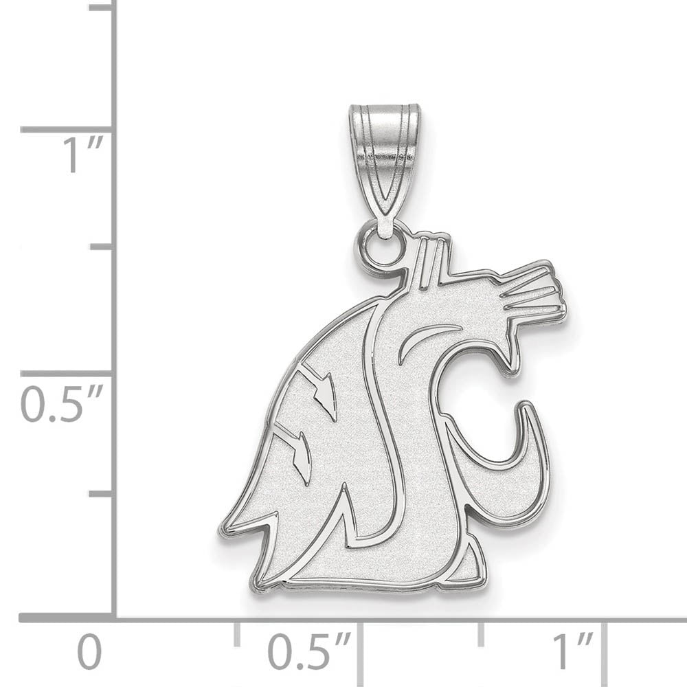 Alternate view of the 10k White Gold Washington State Large Mascot Pendant by The Black Bow Jewelry Co.