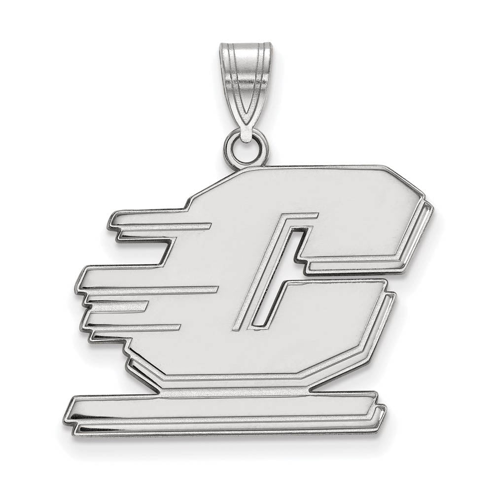 10k White Gold Central Michigan U Large Pendant, Item P15735 by The Black Bow Jewelry Co.