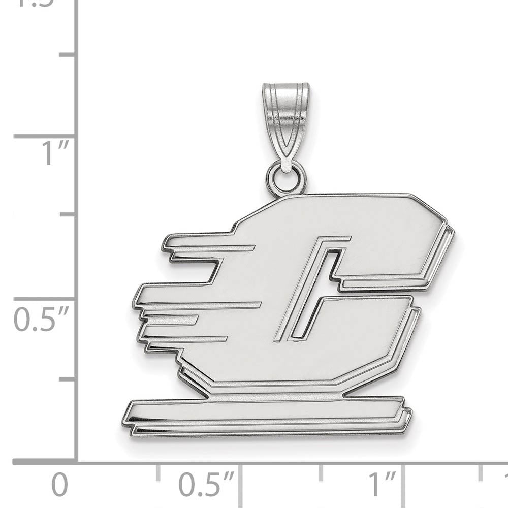 Alternate view of the 10k White Gold Central Michigan U Large Pendant by The Black Bow Jewelry Co.